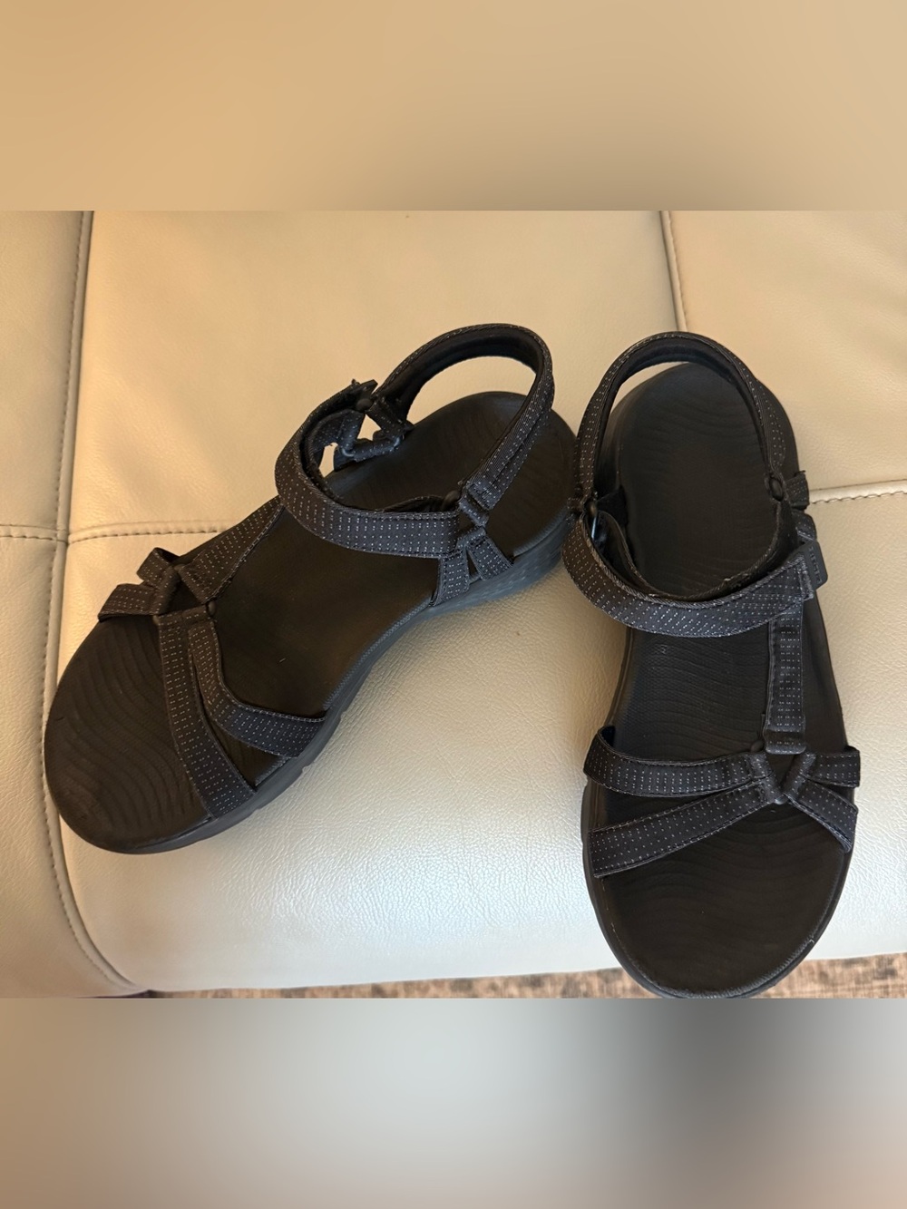 Skechers Women's Black Strappy Sport Sandals